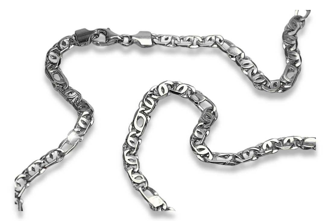Łańcuszek z białego złota 14k 585 Tygrysie oko włoski cc065w 3,50mm55