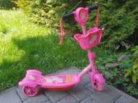 śliczna różowa hulajnoga 3 kołowa dla dziewczynki