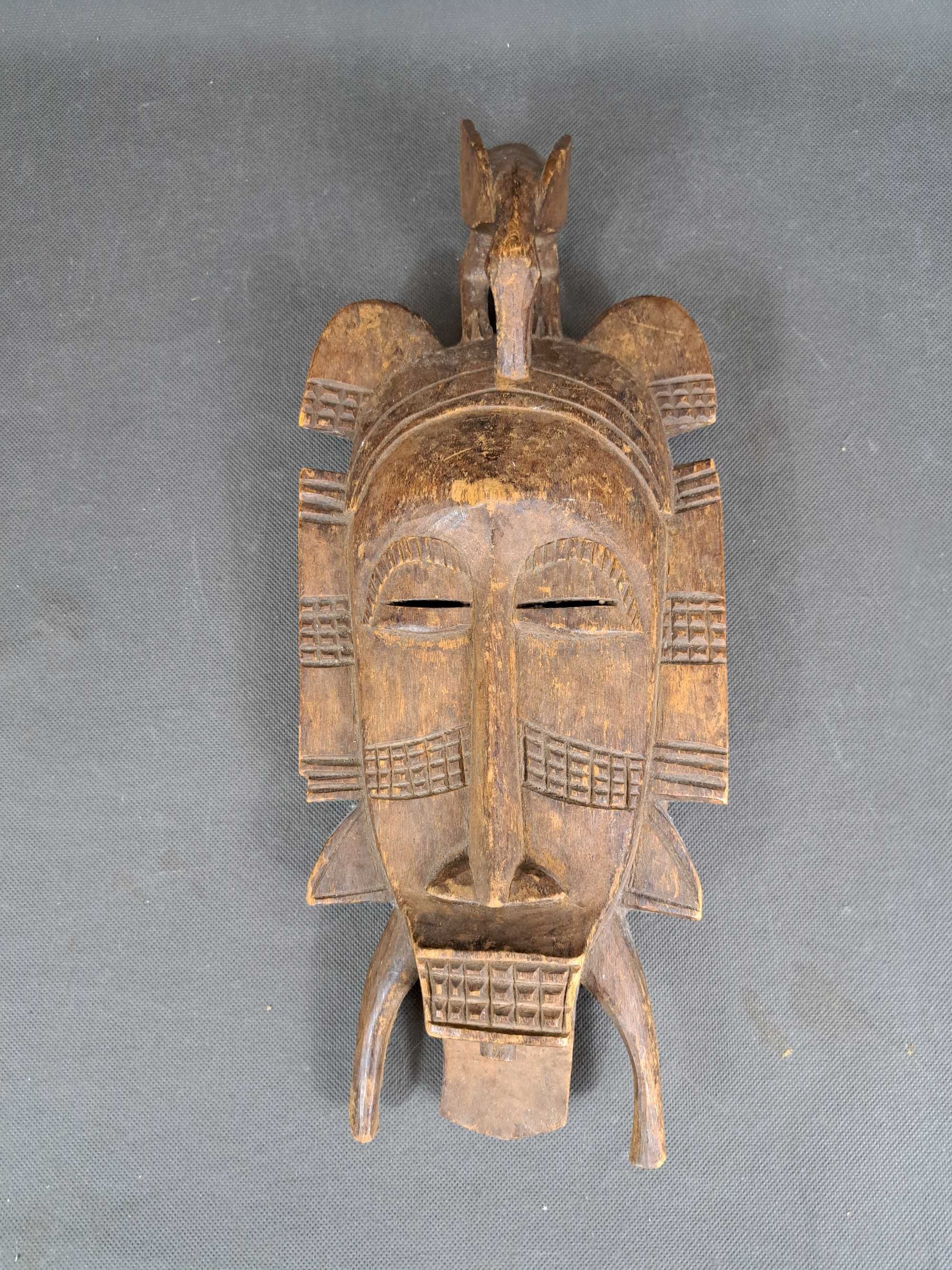 Stara, drewniana maska afrykańska, SENUFO wys. 41 cm