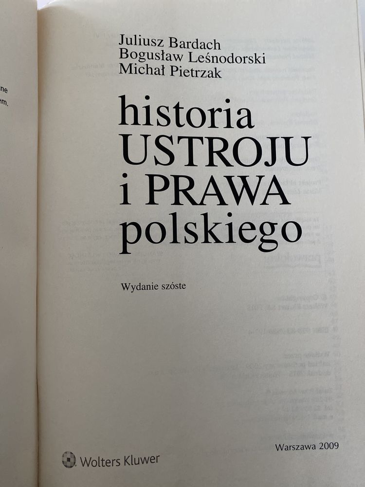 Historia Ustroju i Prawa polskiego Bardach