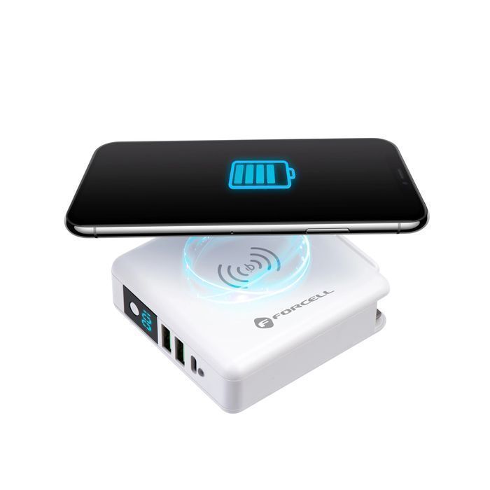 Ładowarka podróżna Forcell 4w1 8000mAh QC3.0 USB-C Powerbank Indukcja