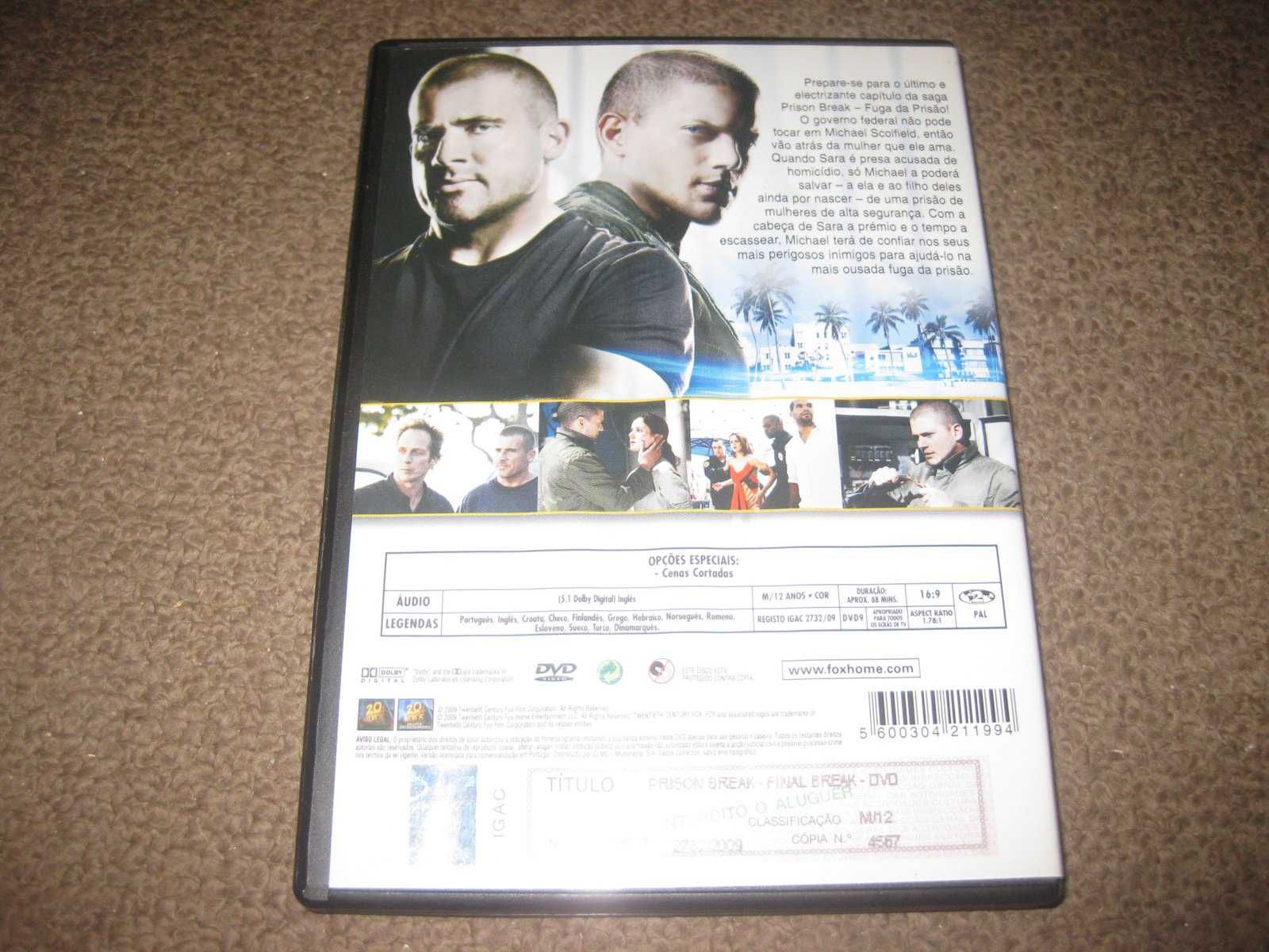 DVD "Prison Break: Final Break" com Dominic Purcell