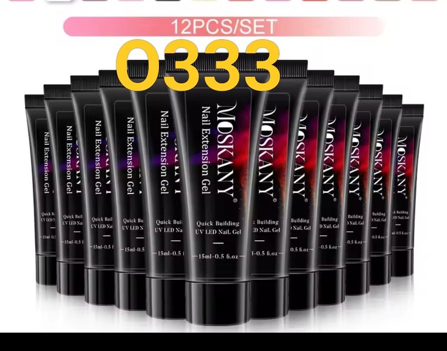 Żele do przedłużania paznokci budujący 12 szt 15 ml  Moskany O333