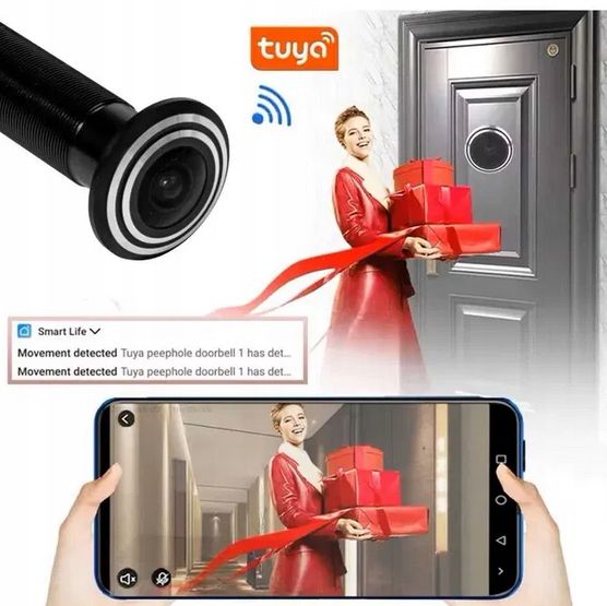 Bezprzewodowa Kamera Wizjer Judasz Wifi Tuya Smart Do Drzwi 28Mm 170°C