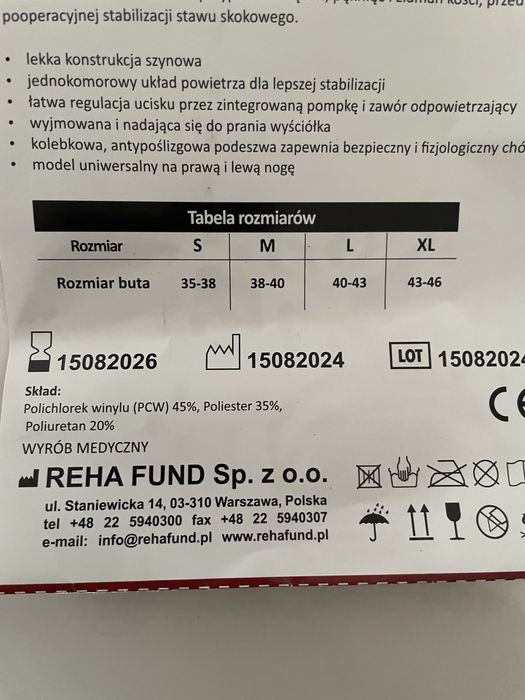 Orteza  stopowo-goleniowa krótka