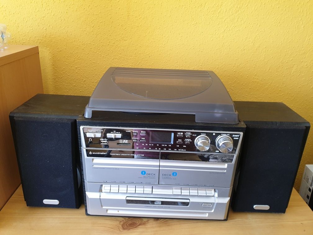 Wieża stereo Soundmaster miniwieża gramofon radio CD kaseta mp3 SD