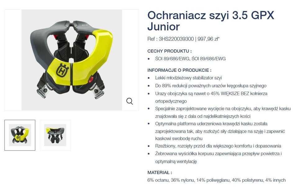 Ochraniacz karku Neckbrace Leat 3.5 GPX Junior NOWY