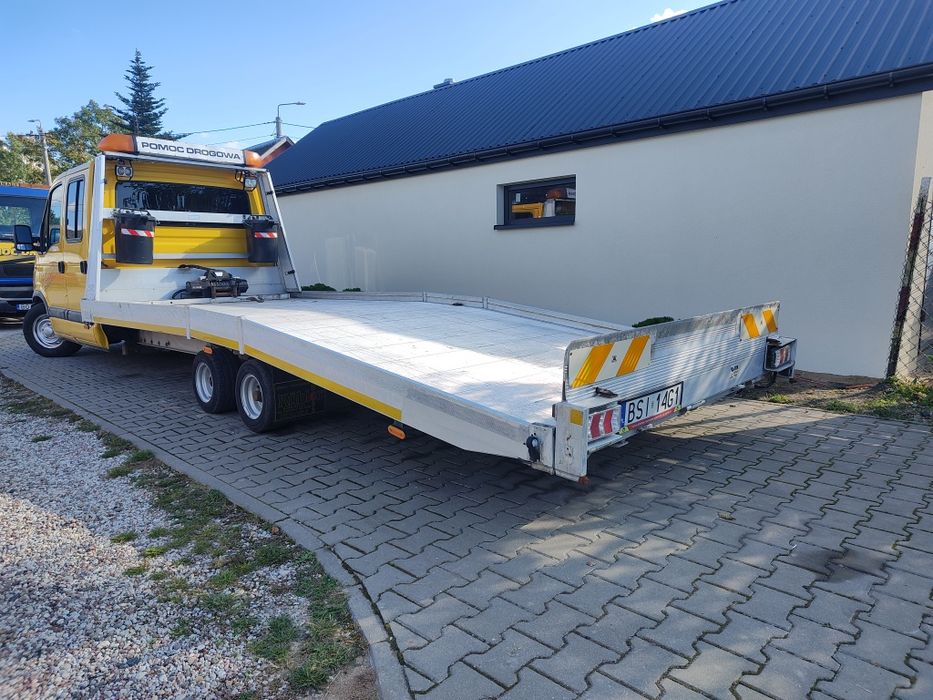 Platforma aluminiowa 2 osie baldinger pomoc drogowa najad autolaweta