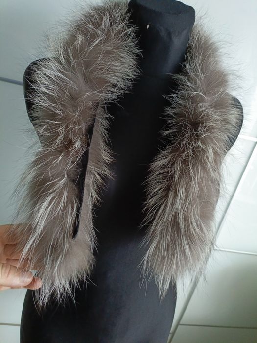 Obszycie z lisa srebrny lis do kaptura