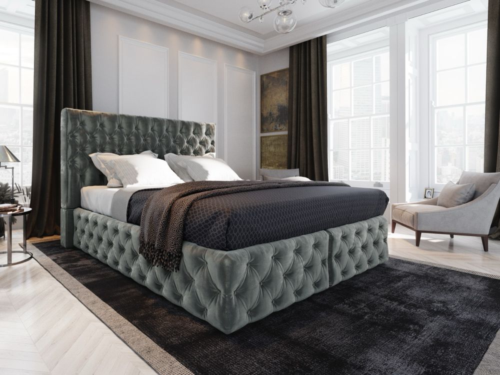 Łóżko kontynentalne Orion Chesterfield  z pojemnikiem na posciel