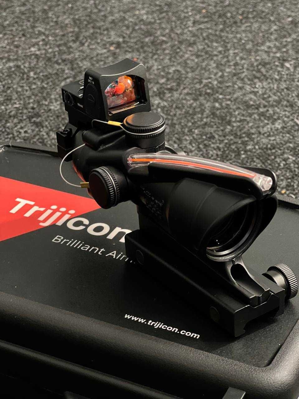 прицел Trijicon ACOG USA + мини колиматор RMR, Триджикон для AR-15, АК
