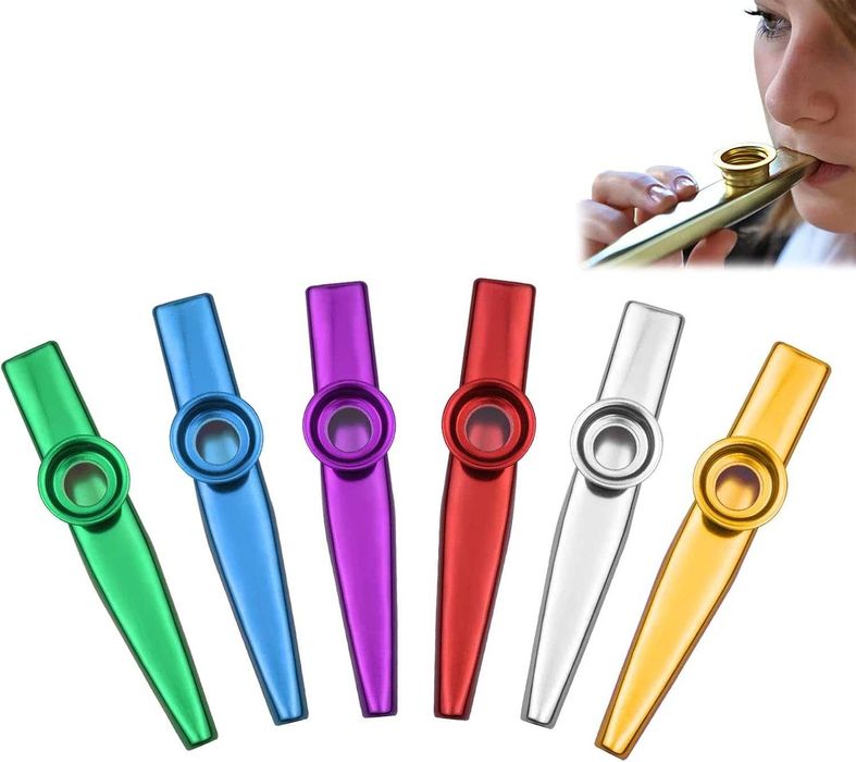 Kazoo Metal Instrument Aluminium 6 różnych kolorów 6 sztuk