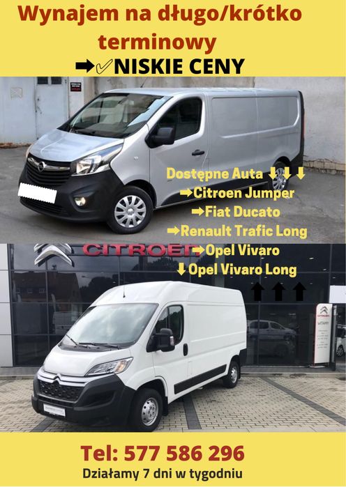 Promocja dostawcze24 Aut Warszawa Wynajem bus blaszak Ducato Jumper