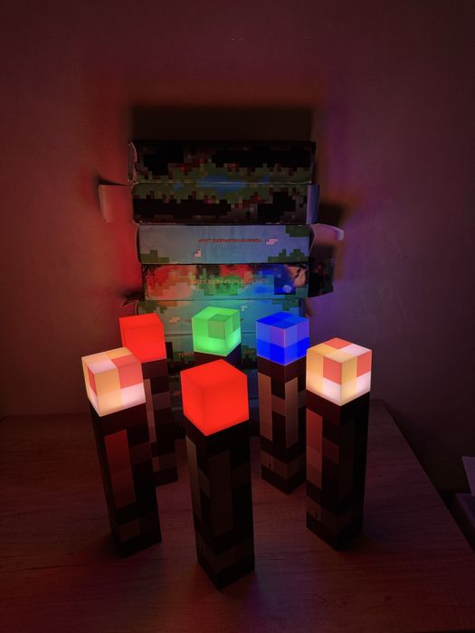 Minecraft Майнкрафт Ночник Факел нічник светильник 4 Кольори