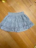 GAP r. 128 spódniczka tiul tutu cekiny srebrne szara
