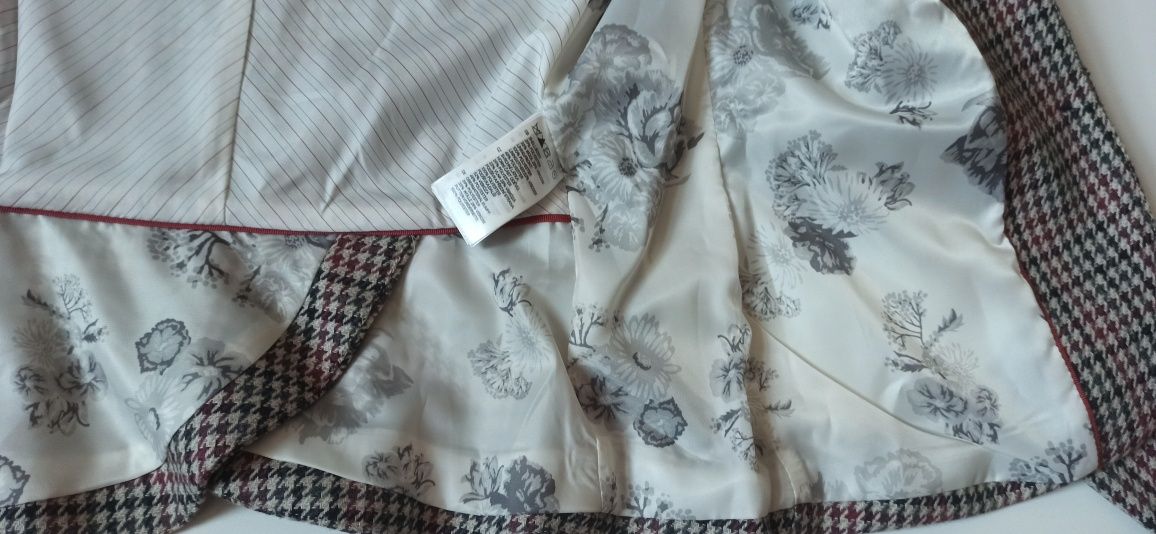 Marynarka w pepitkę z domieszką wełny H&M, rozm. 38, jak nowa