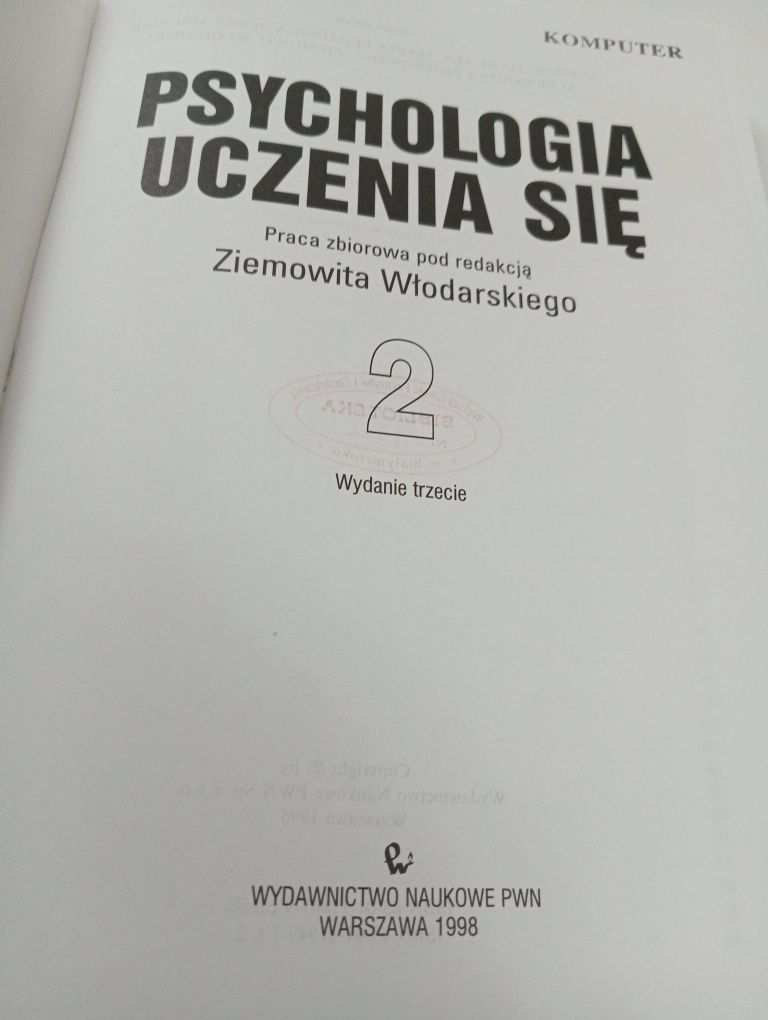 Psychologia Uczenia Się Tom I / II Ziemowit Włodarski