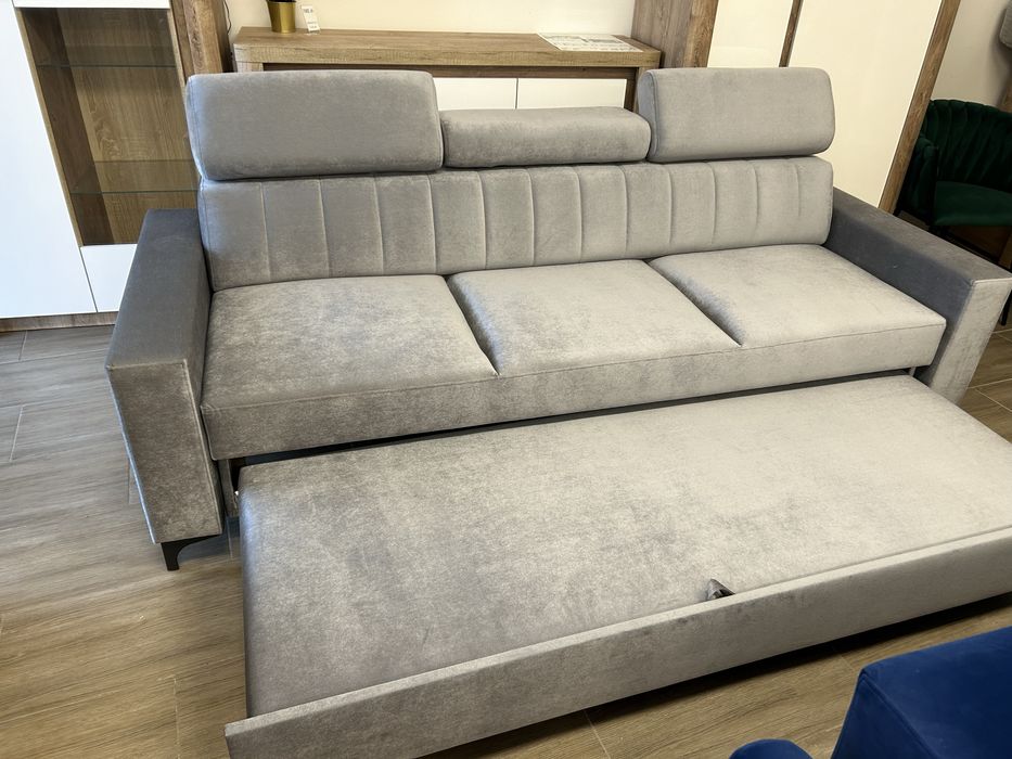 Kanapa sofa Łukasz, z funkcją spania kolor szary