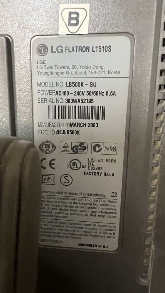 Monitor LG FLATRON 15 cali