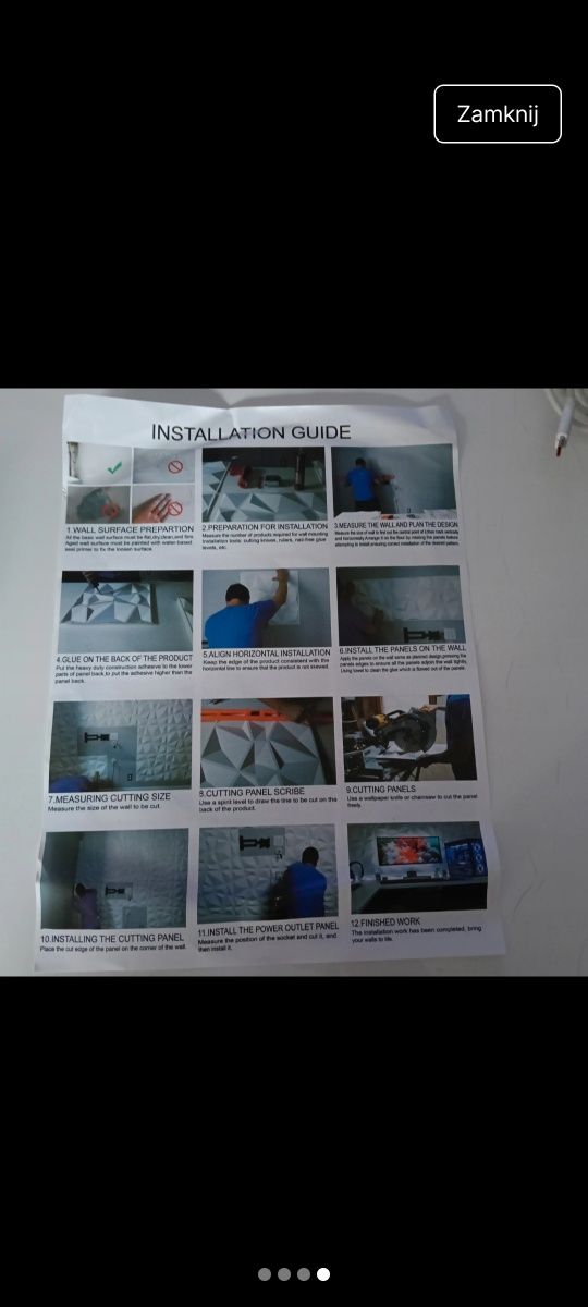 Panel dekoracyjny PVC  50x50 .