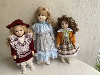 Bonecas de porcelana vintage de coleçao marca Doll
