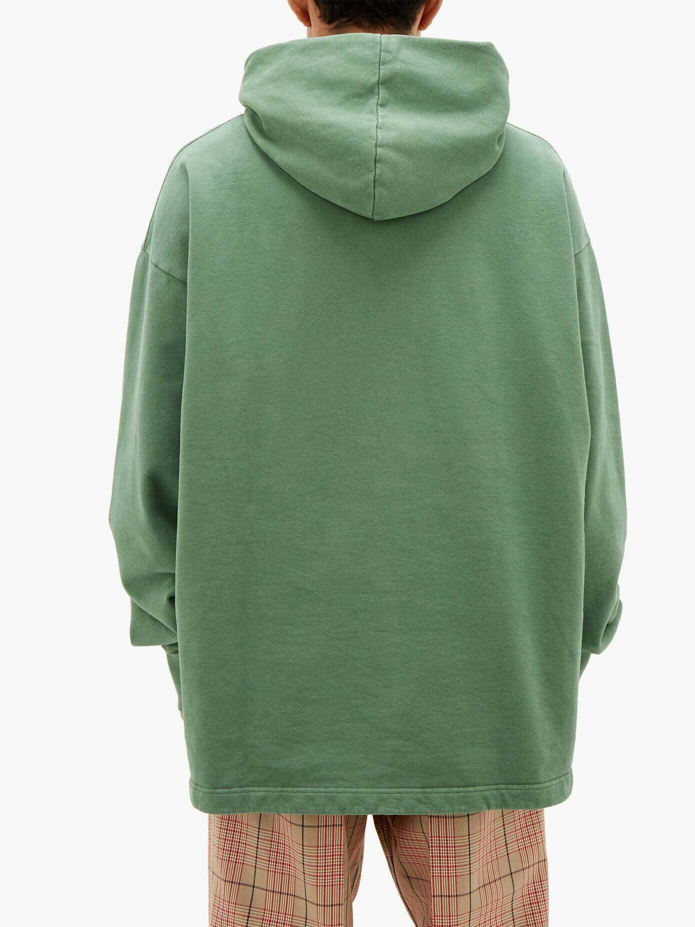 Acne Studios Franklin Reverse Logo Hoody Green