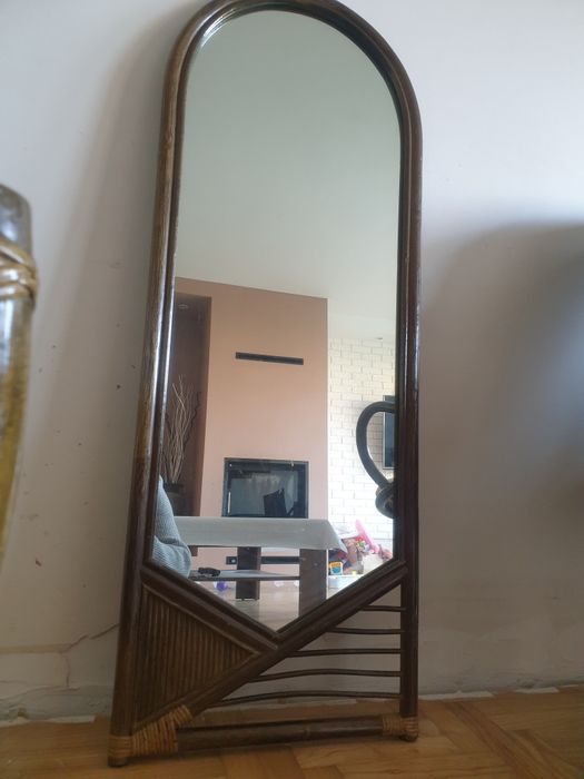 Lustro rattanowe ścienne 45x120 cm