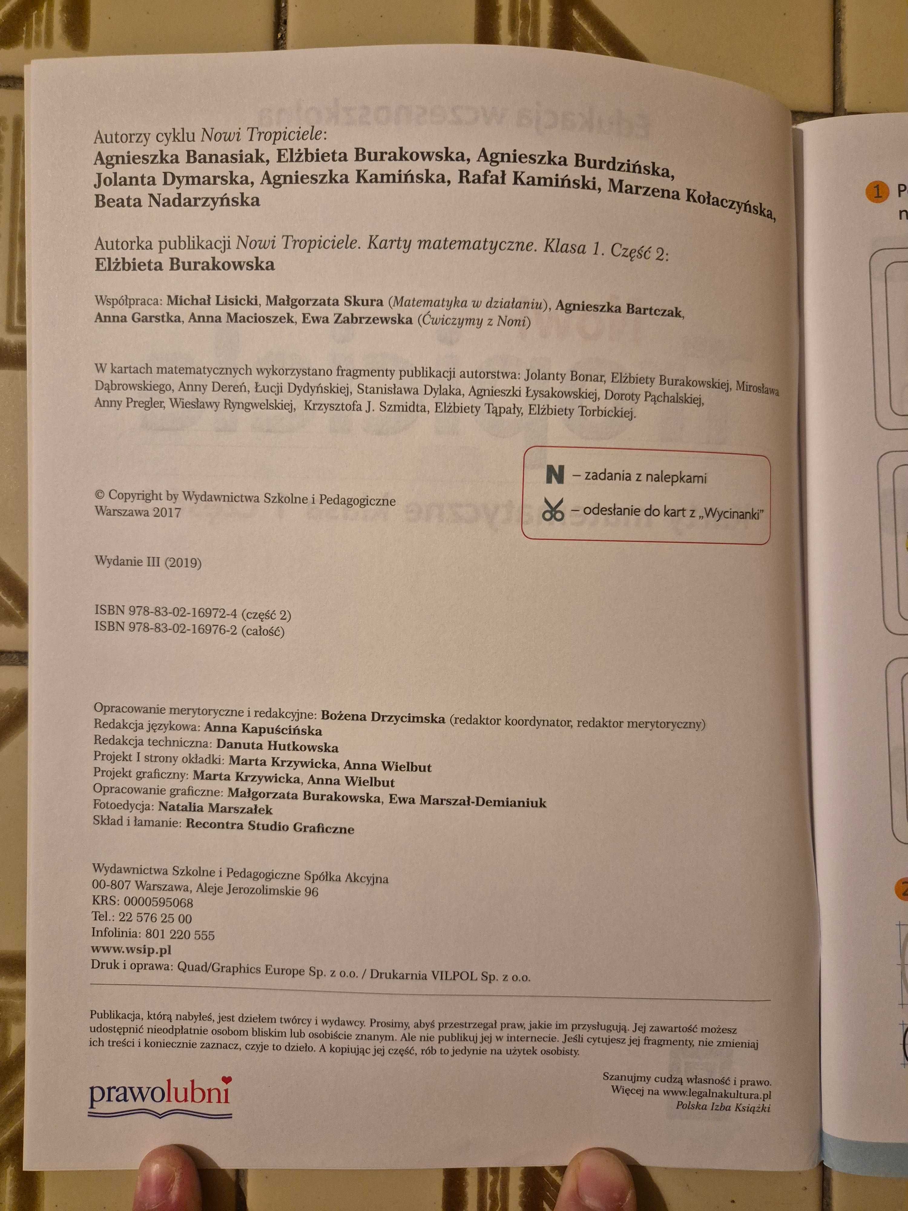 Nowi Tropiciele. Karty matematyczne. Klasa 1. Część 2
