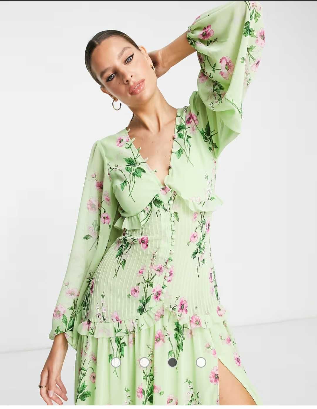 Шифоновое платье, макси длина. ASOS DESIGN