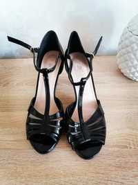 Eleganckie sandały czarne szpilki 40