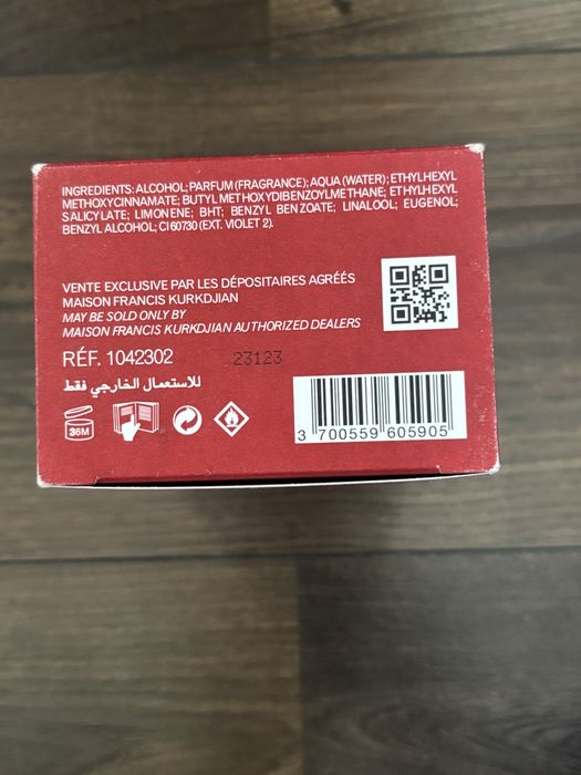 Perfume "Baccarat
Rouge 540"