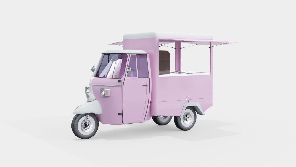 Piaggio Ape 400 Classic Profesjonalna Zbudowa Gastronmiczna pod Lody