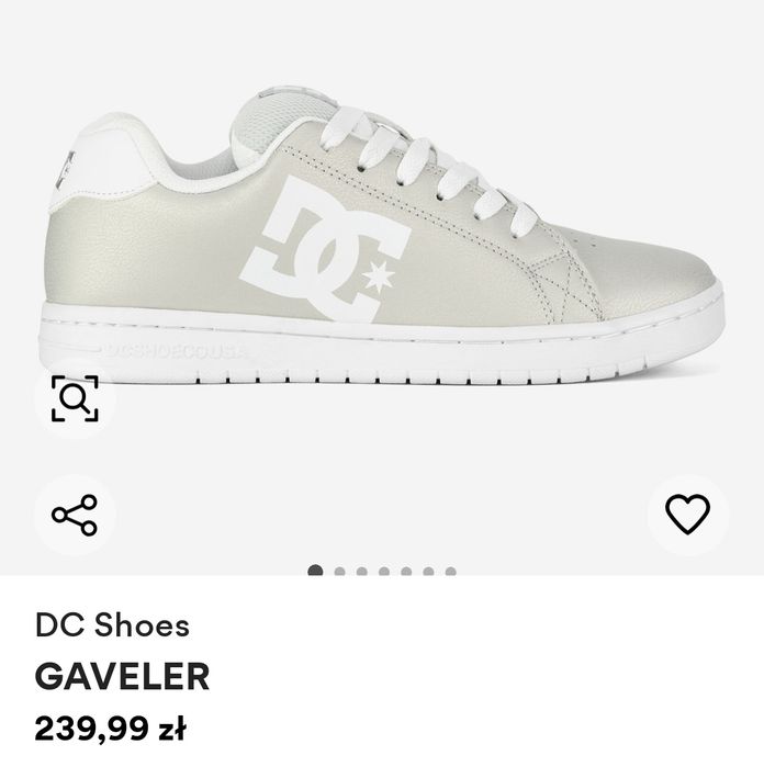 DC Shoes buty sportowe GAVELER 39 szare damskie skóra adidasy