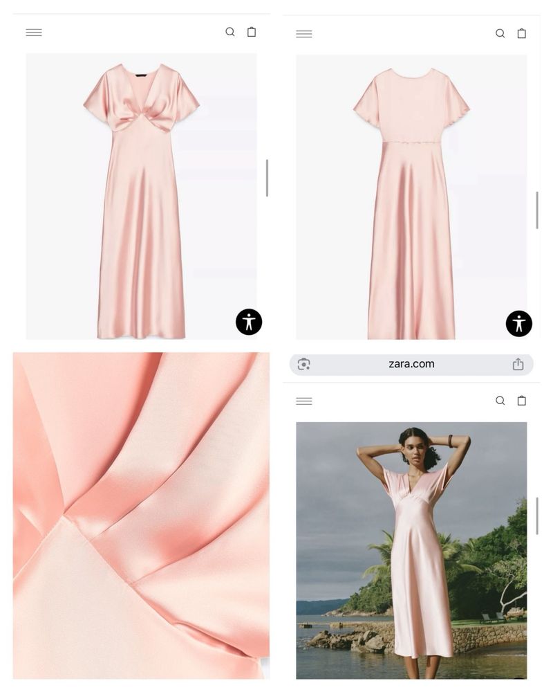 Рожева сатинова сукня сатинове рожеве плаття платье Zara M