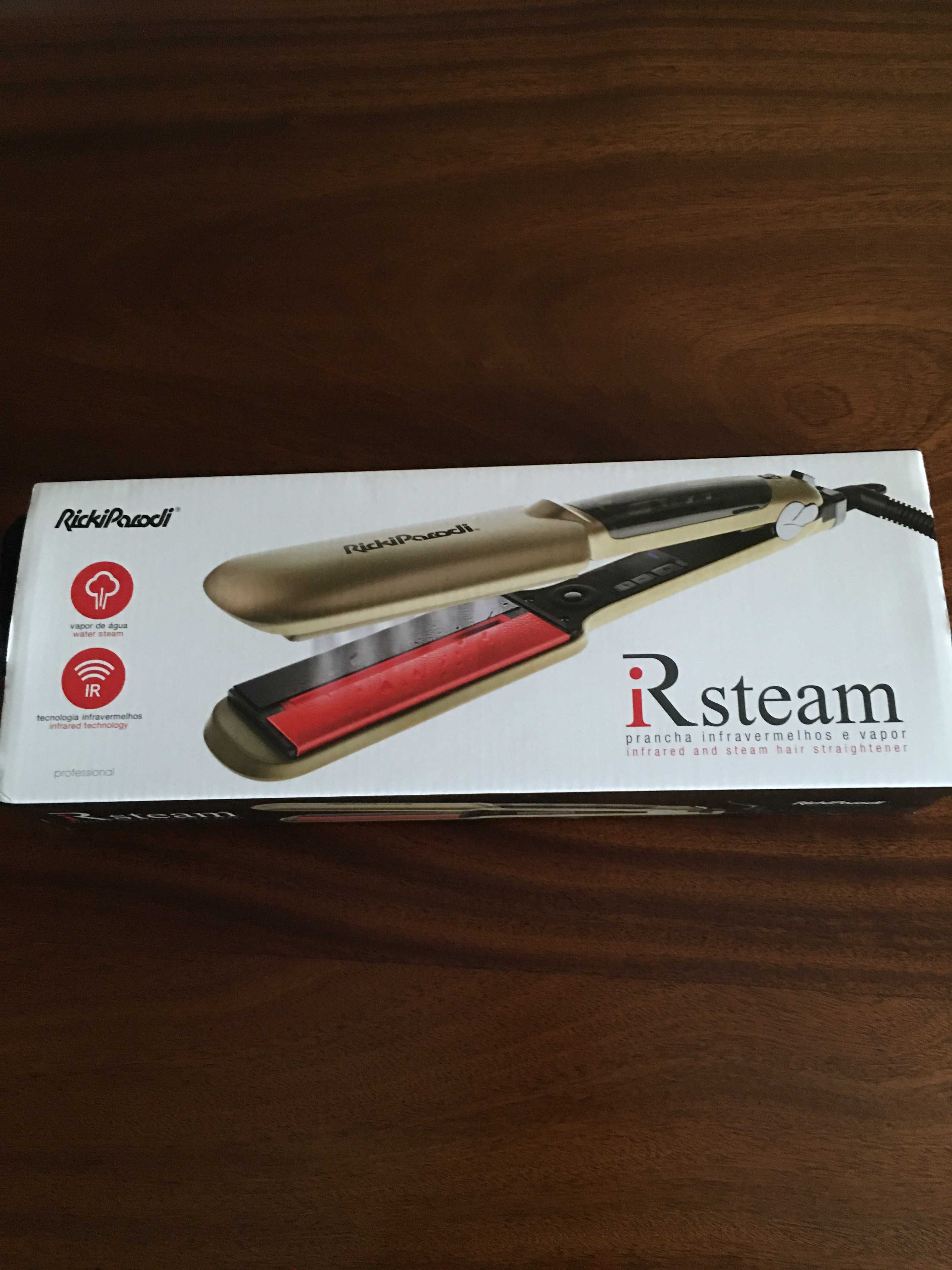 Prancha Cabelo Infravermelhos Vapor RickiParodi IRsteam Dourada – Nova
