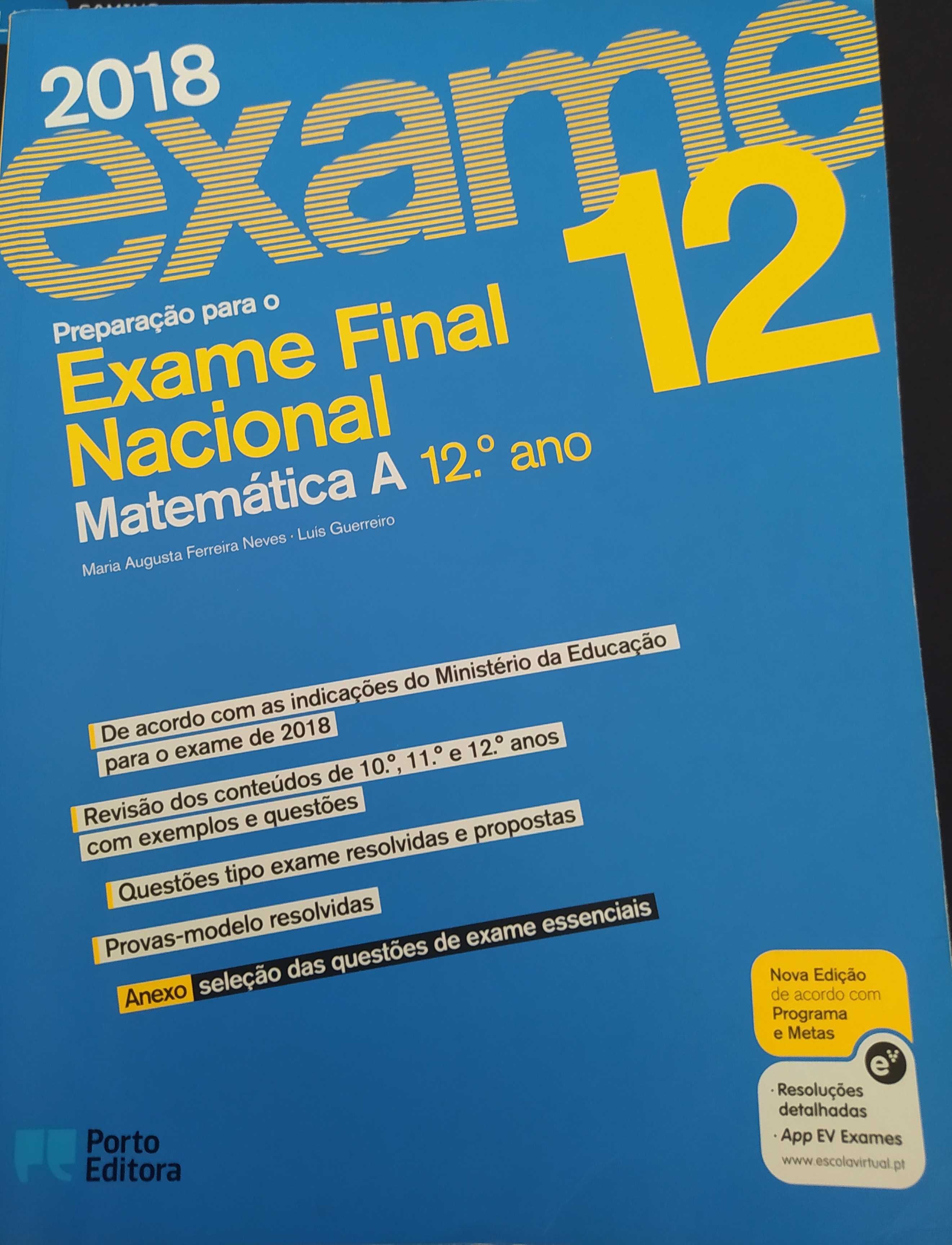 Livro Preparação para o Exames Final Nacional Matemática A - 12º Ano