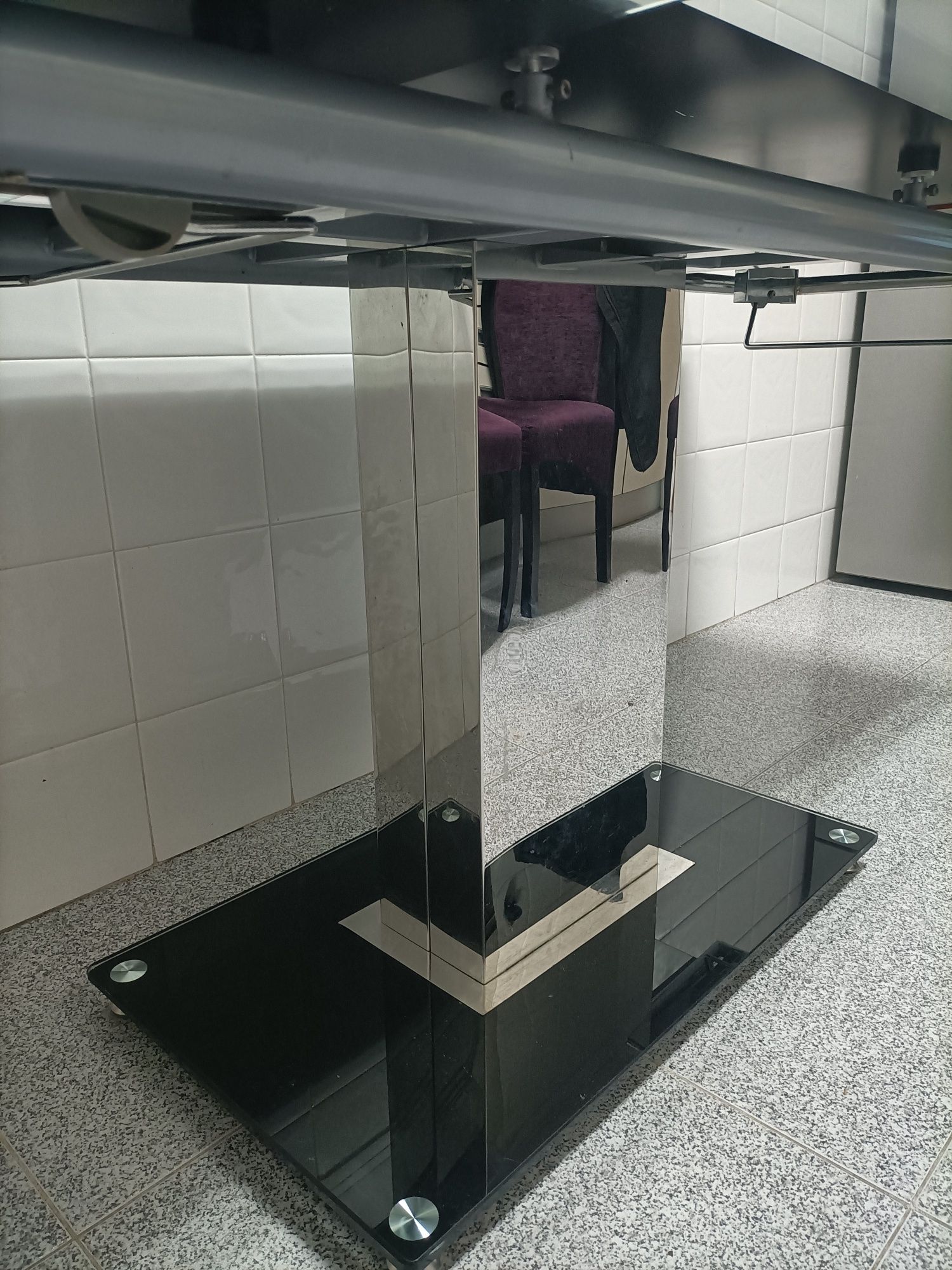 Mesa cozinha vidro extensível