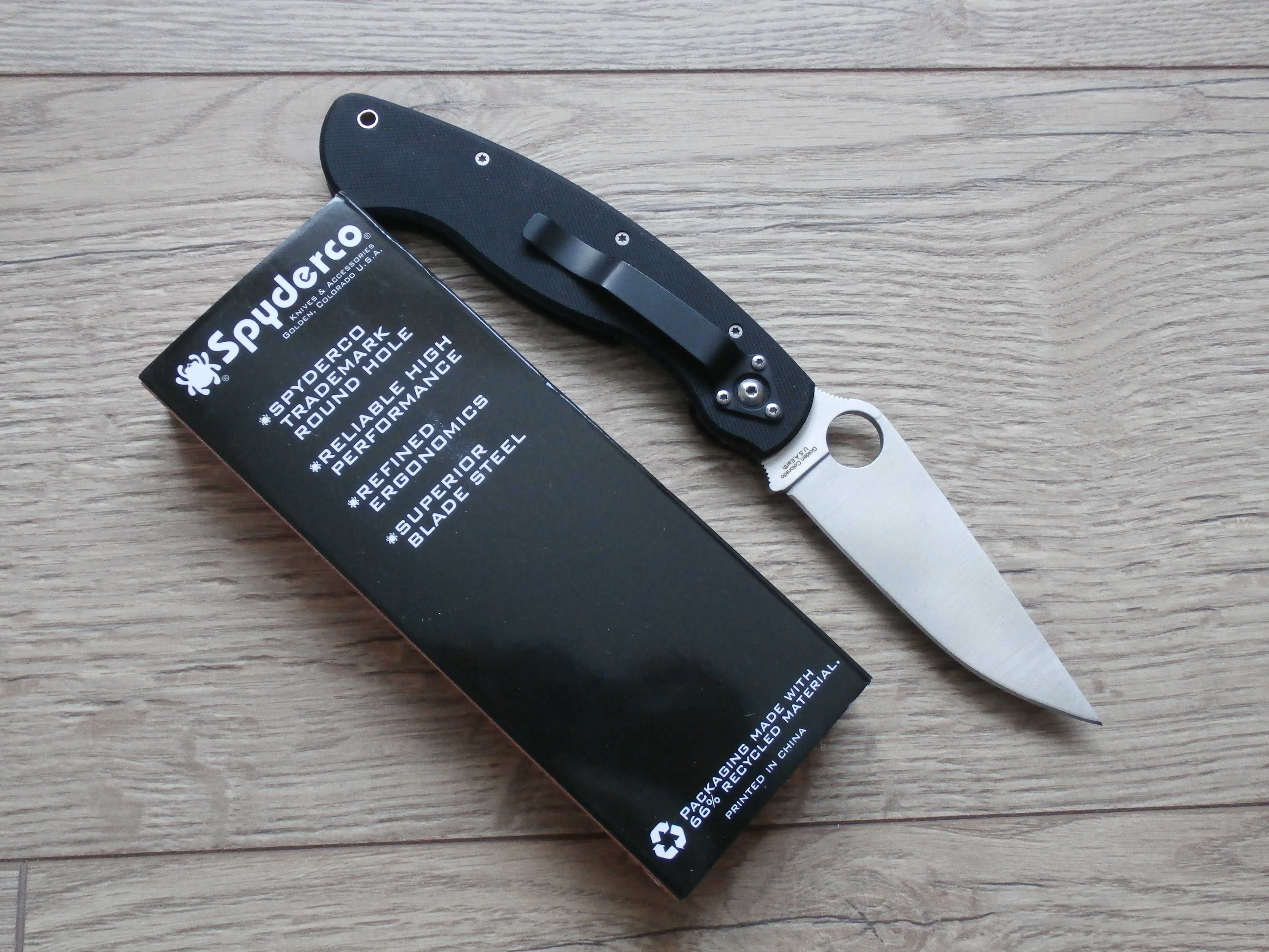 Туристичний Складний Ніж SPYDERCO Milirary PA60-BK 24см,Нож Спайдерко