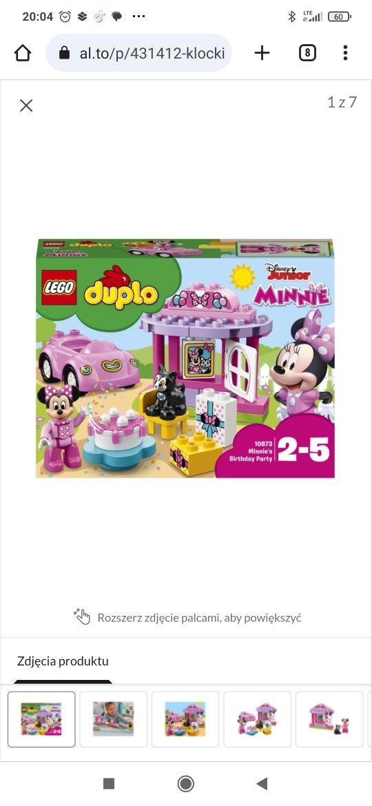 Lego duplo 21 elementów przyjęcie urodzinowe