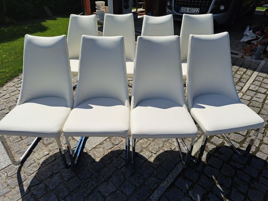 Krzesła tapicerowane – komplet 8 sztuk – nowoczesny styl
