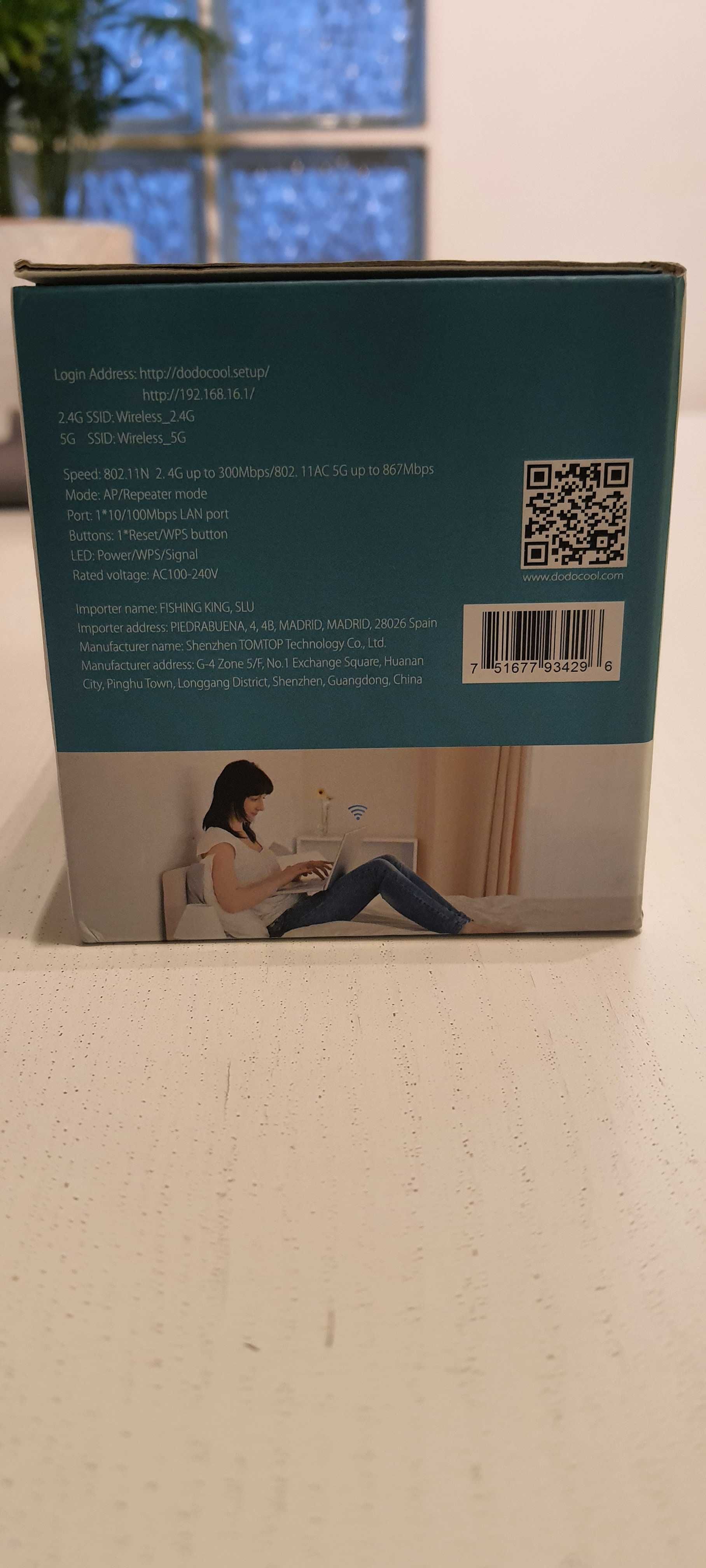 Wzmacniacz sygnału Wi-Fi Dodocool AC1200 Czarny 2.4 & 5 GHz Dual Band