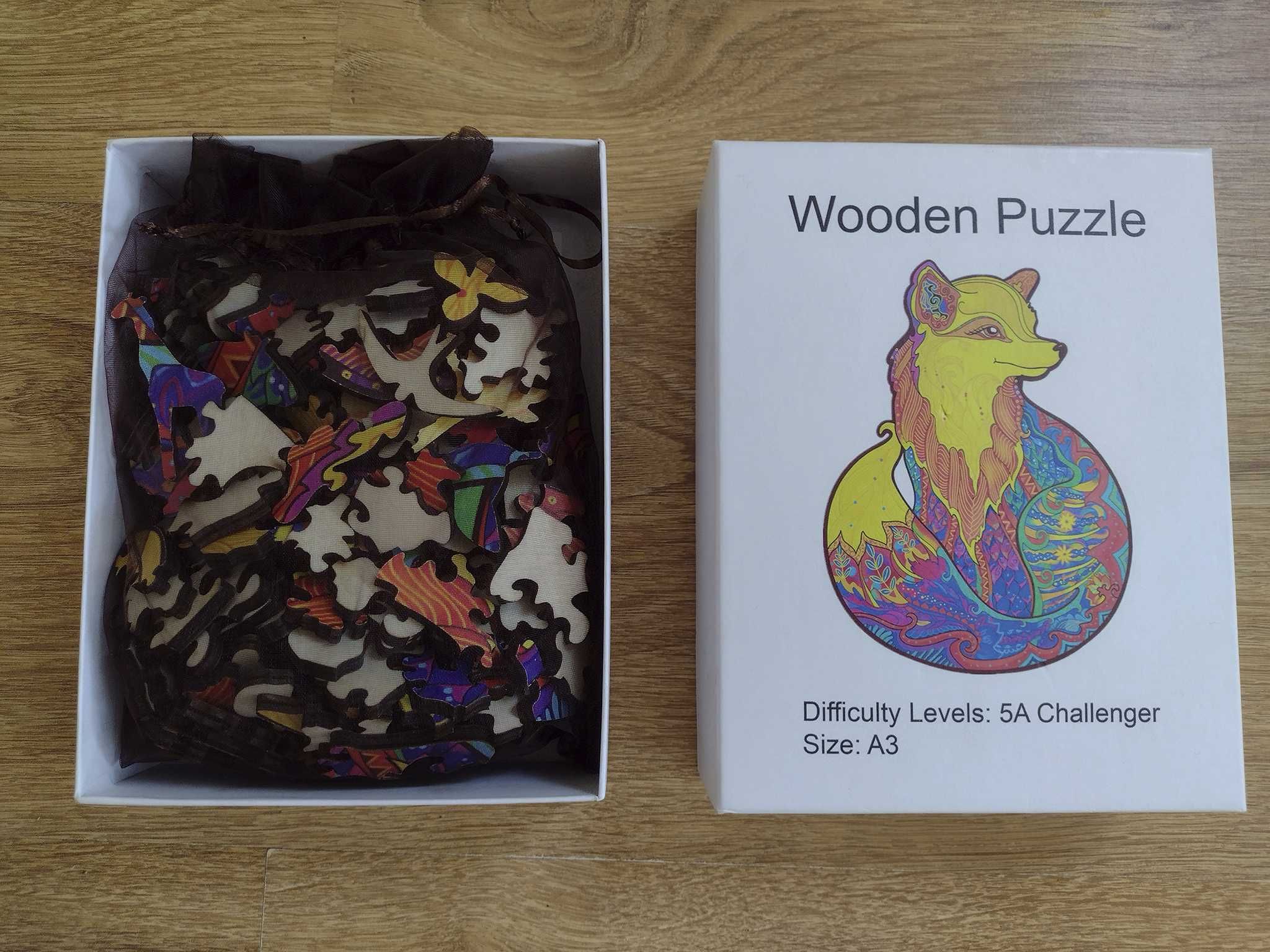 Drewniane Puzzle Lis Foxy Wodden Trudne A3