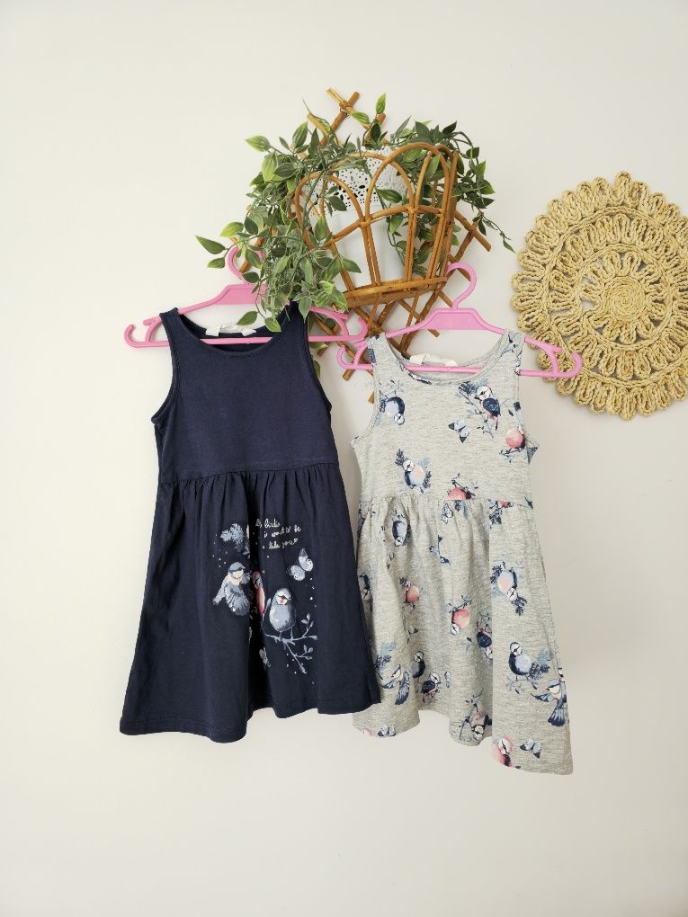 Zestaw 3 szt sukienka letnia na ramiączkach H&M 98 104