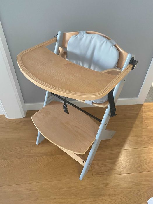 Kinderkraft Enock Krzesełko do karmienia Natural Gray+zestaw poduszek