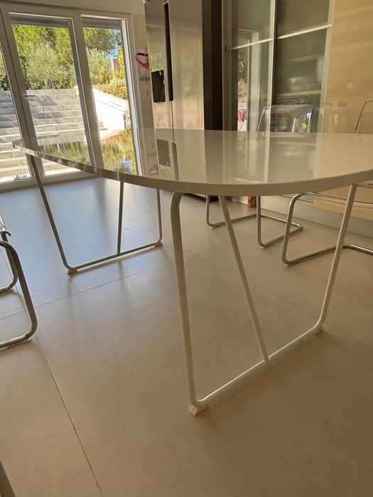 Mesa OPPEBY (IKEA) 185×90 cm + Estrutura Metálica BACKARYD – excelente