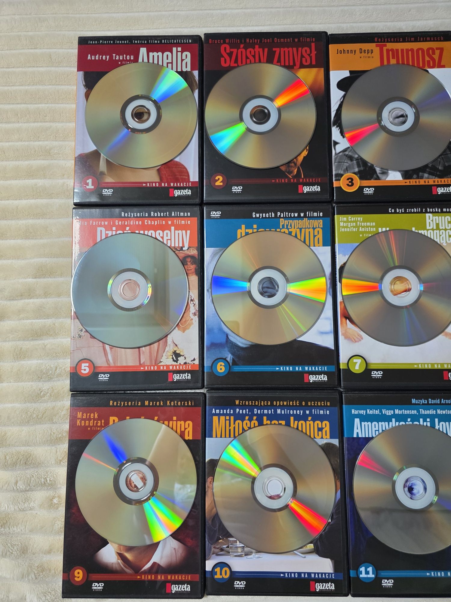 Zestaw płyt DVD Kino na wakacje Gazeta wyborcza Amelia Znamię Bruce