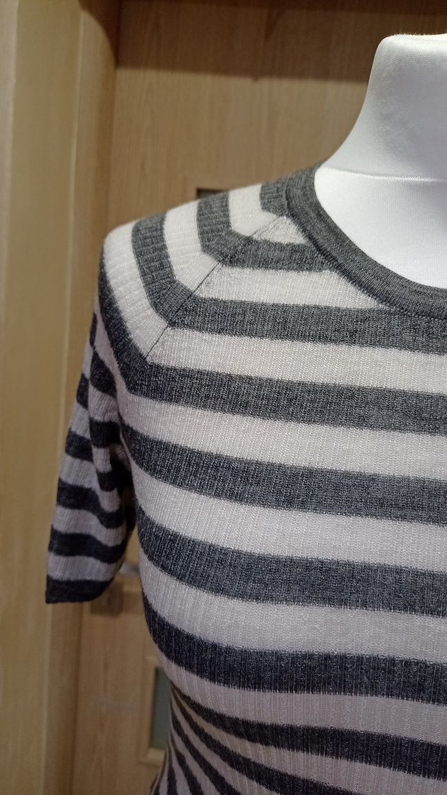 Śliczna bluzka koszulka wełniana, Merino Wool wełna, Pierre Robert M/