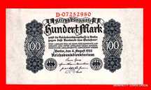 100 Marek - Niemcy 1922r  - UNC - Bankowy