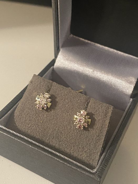 Kolczyki Nowe ZŁOTO 333/375 Cyrkonie Kruk Yes Gwiazdy Diamentowy blask