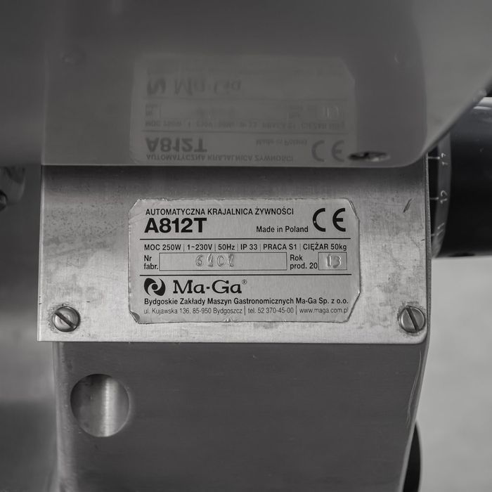 Krajalnica półautomatyczna Ma-Ga A-812T